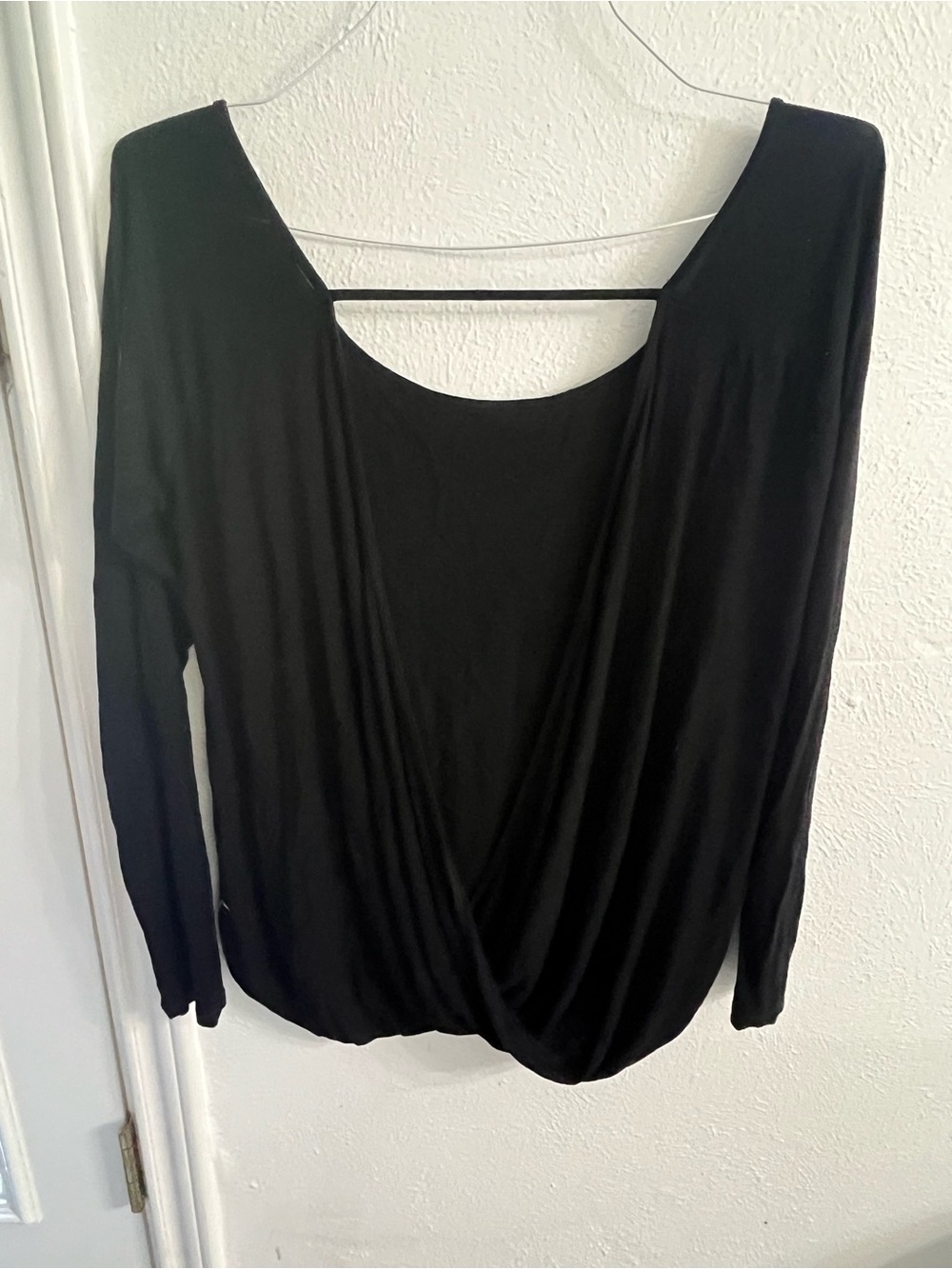 ZYIA Active Namaste Black Open Back Long Sleeve Top Size Large